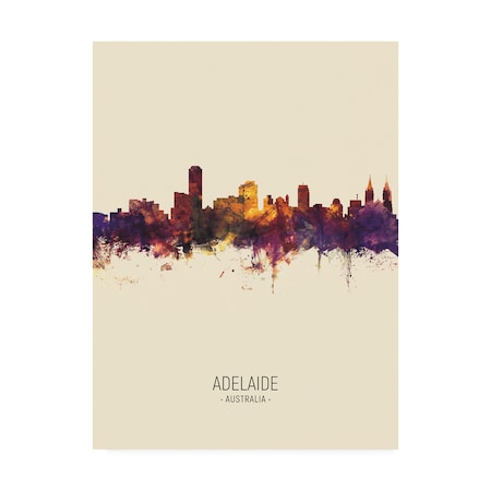 Michael Tompsett 'Adelaide Australia Skyline Portrait III' Canvas Art,35x47